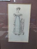 3 French fashion prints: 2 early 19th century costume & 1 of 16th century costume, c/w