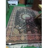 Black ground 'Super Keshan' carpet, 300cms x 200cms