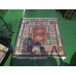 Small square patterned rug, 104cms x 104cms