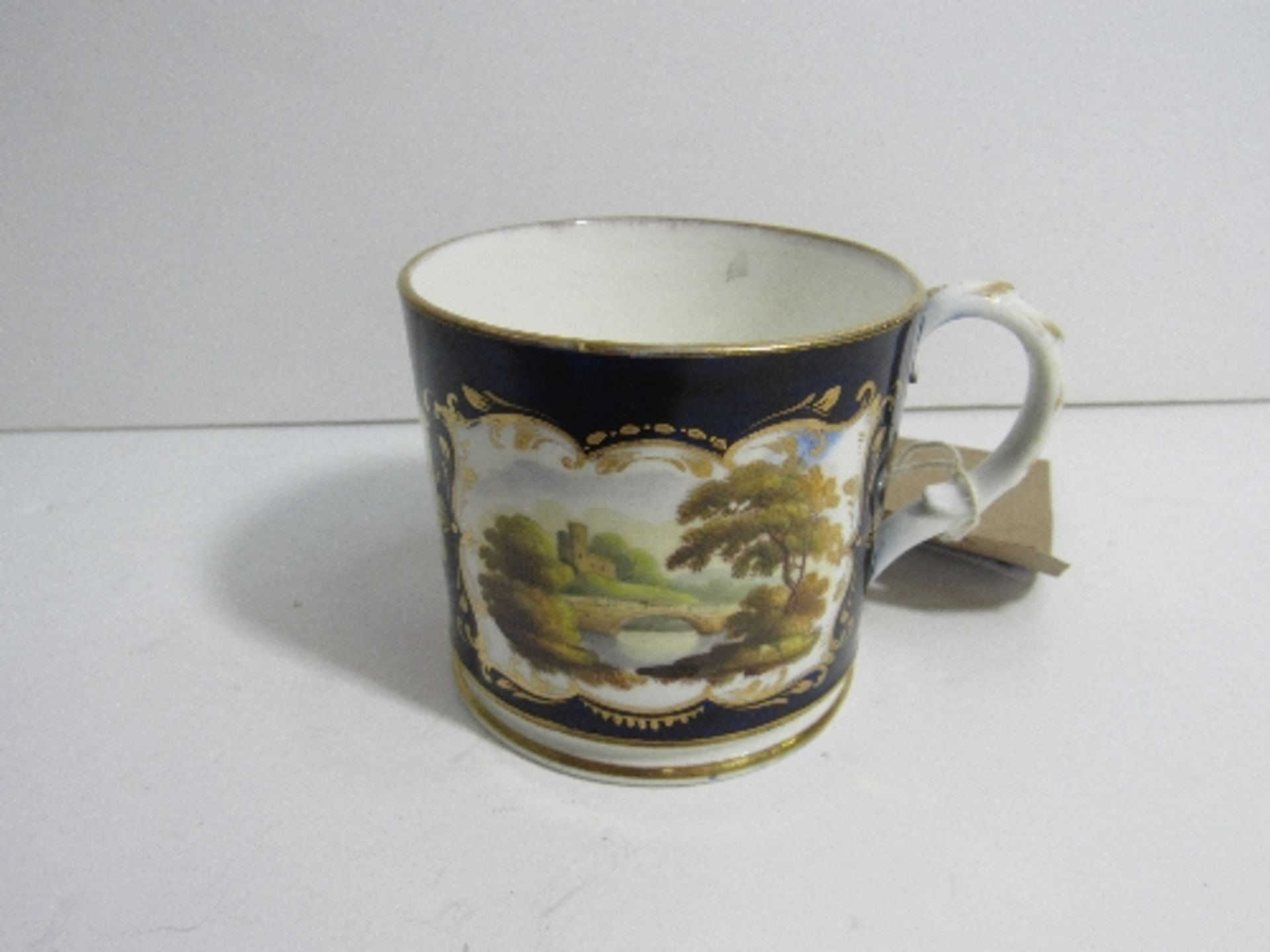 English circa 1820 china mug decorated with castle scenes. Estimate £80-100. - Image 2 of 3