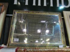 Marble effect & gilt framed bevel-edged wall mirror, 63cms x 89cms