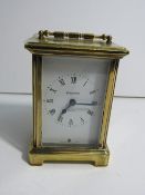 French brass carriage clock, gwo. Estimate £25-30.