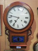 Mahogany cased 'Superior' 8 day pendulum wall clock c/w key.