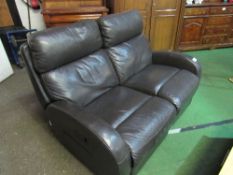 Lazy-Boy 2 seater recliner leather upholstered sofa. Estimate £50-80.