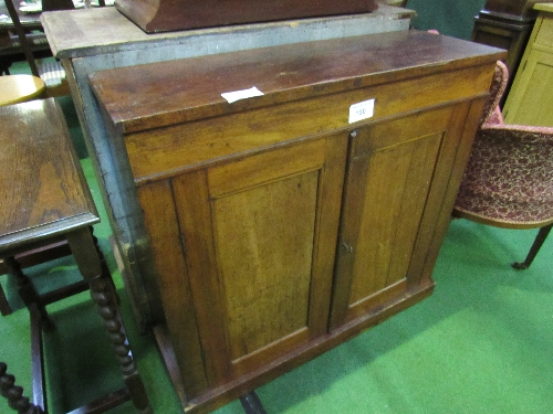 Mahogany 2 door cupboard with shelf & key, 92cms x 30cms x 85cms. Estimate £20-30. - Image 2 of 2