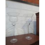 2 very large contemporary glasses, height 60cms