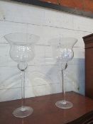 2 very large contemporary glasses, height 60cms