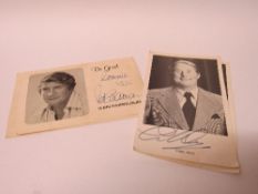 2 autographed pictures of Ernie Wise & 2 autographed photographs of Len Fairclough (Coronation