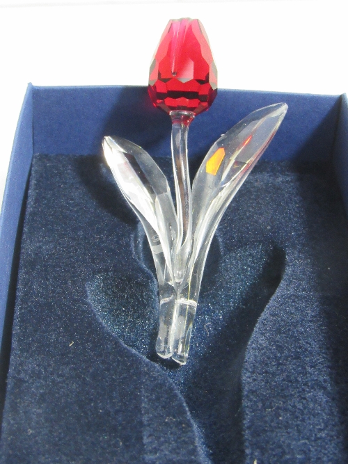 Large Swarovski Crystal red tulip in original box with certificate. Estimate £20-40. - Image 2 of 2