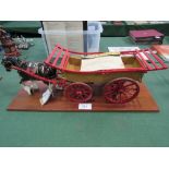 3x 1/8th scale models of horse drawn farm wagons with china shire horses