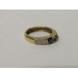 18ct sapphire and diamond ring (opens up from front) size T wt 6.4g. Estimate £450-550