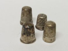 4 silver thimbles by Charles Horner. Estimate £28-35.