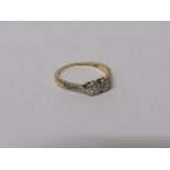 18ct gold and platinum 2 stone diamond ring size N wt 2.4g. Estimate £135-155