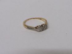 18ct gold and platinum 2 stone diamond ring size N wt 2.4g. Estimate £135-155