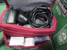 Sony DSC-P200 cyber shot camera & box of accessories & a Panasonic NV-DS65 video camera &