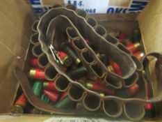 Approx 125x 12 bore ammunition, various & cartridge belt