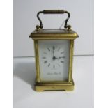 English brass carriage clock, gwo. Estimate £25-30.