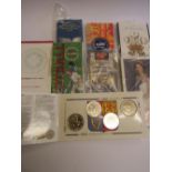 8 various Royal Mint UK BU commemorative coins/medals 1988 - 1999 with certificates. Estimate £60-