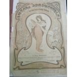 Of designer's interest circa 1900 Art Nouveau 'Disegno Ornamentali' by Prof. L Roggero. Printed by G