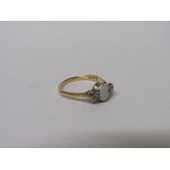 18ct gold opal and diamond ring size N 1/2 wt 3.3g. Estimate £200-210