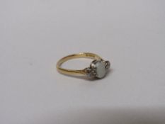 18ct gold opal and diamond ring size N 1/2 wt 3.3g. Estimate £200-210