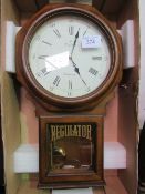 Bulova Westminster regulator wall clock. Estimate £20-30.