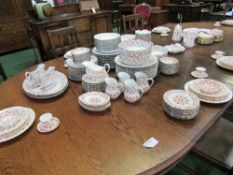 Large quantity of Royal Crown Derby 'Rougemont' dinnerware & quantity of matching china made in Hong