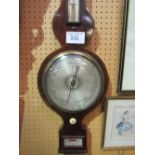 Mahogany cased banjo thermometer/barometer by S Grassi, Wolverhampton.