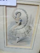 Set of 4 medium Baxter prints of dancing girls, in gilt frames. Estimate £10-20.