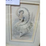 Set of 4 medium Baxter prints of dancing girls, in gilt frames. Estimate £10-20.