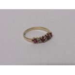 9ct ruby and diamond ring size N wt 1.8g. Estimate £35-45