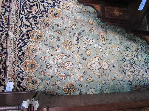 Green ground Keshan carpet size 2.80 x 2.00. Estimate £80-100. - Image 2 of 2