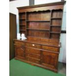 Mahogany dresser with 3 frieze drawers above 3 drawers & 2 cupboards to base, 185cms x 220cms x