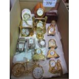 Box of approx 15 various miniature clock. Estimate £20-30.