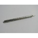 French bright cut engraved silvered twist pencil. Estimate £10-20.