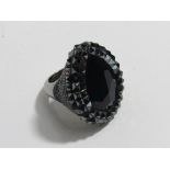 Stunning oversized Swarovski Crystal black pave set sparkle cocktail ring. Estimate £30-40