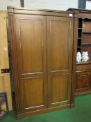 Stag mahogany double wardrobe with brass detail, 122cms x 194cms x 58cms. Estimate £30-50.