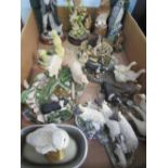 12 farmyard animal figurines including Royal Doulton. Estimate £15-25.