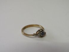 Victorian 18ct gold, sapphire & diamond ring, wt 3gms, size N. Estimate £110-140.