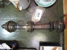 Reproduction brass spirit railway wagon lamp, marked RRCI. Estimate £10-20.