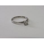 Platinum 950 high grade solitaire ring 0.33ct diamond size N Wt 3.1g. Estimate £225-250