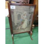 Circa 1900-1920 Edwardian burr walnut fire screen, Lavender Lady. Estimate £20-40.