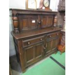 Oak dresser, 121cms x 125cms x 46cms. Estimate £30-40.