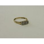 18ct gold and platinum diamond ring size N wt 3.2g. Estimate £100-120