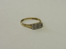 18ct gold and platinum diamond ring size N wt 3.2g. Estimate £100-120