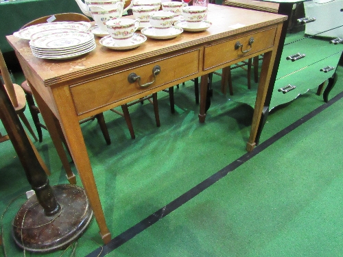 Mahogany side table with 2 frieze drawers, 107cms x 51cms x 80cms. Estimate £40-60.. - Image 2 of 2