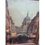 Framed print of St. Paul's Cathedral. Estimate £5-10.