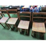 2+2 vintage school chairs. Estimate £10-20.