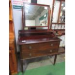 Mahogany dressing chest, 91cms x 46cms x 149cms. Estimate £10-20.