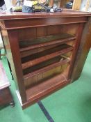 Mahogany open bookshelves, 84cms x 26cms x 100cms